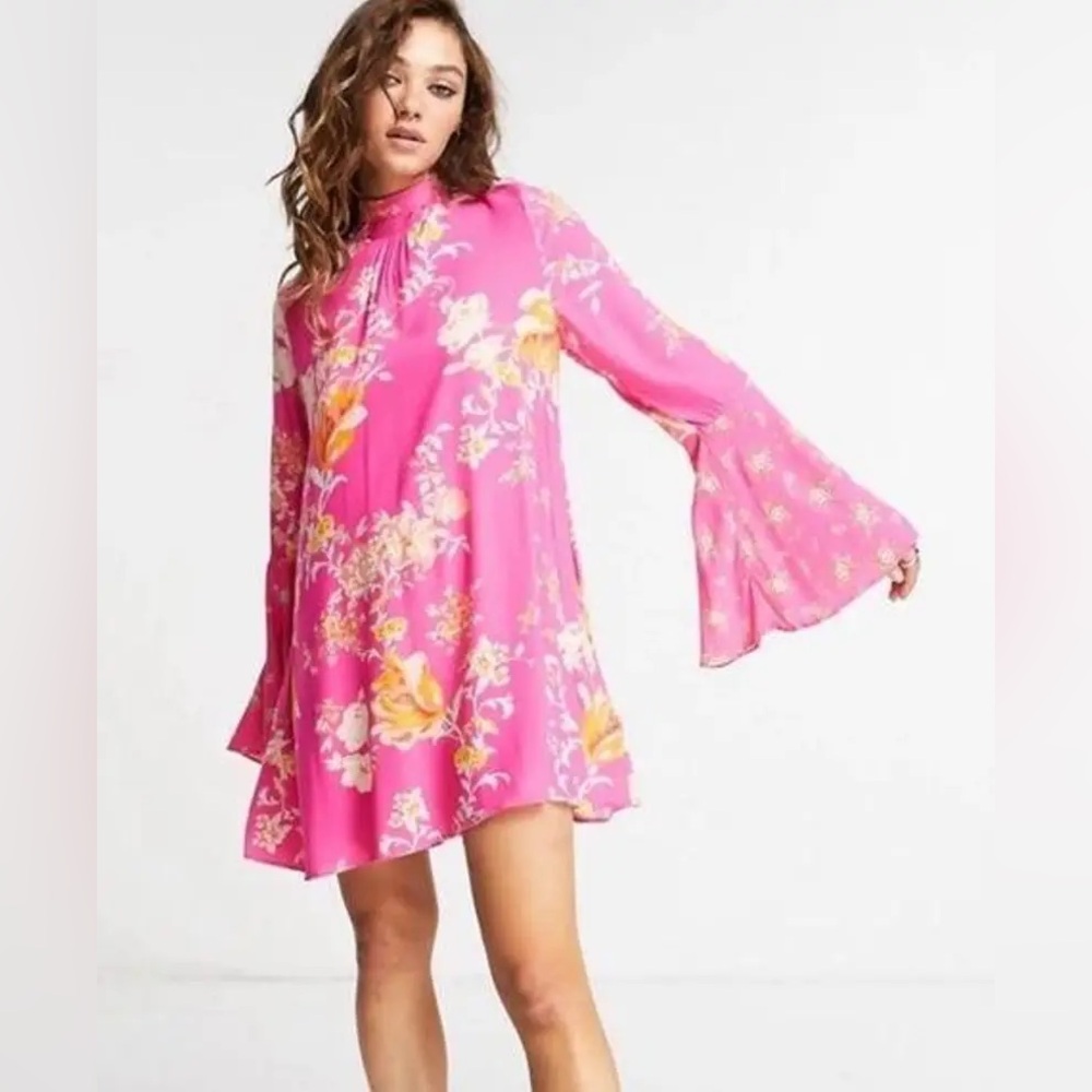 Free People Tate Tunic Retro Mini Dress in Lollipop Combo Pink - Picture 3 of 11